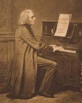 Franz Liszt (1811-86) at the Piano (sepia photo)