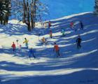 Blue shadows, Morzine (oil on canvas)