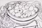 Quince in a Large Bowl,2000,graphite