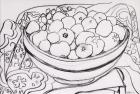 Quince in a Large Bowl,2000,graphite