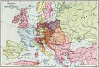 Map of Europe after the Peace of Luneville, 1801, from 'A Short History of the English People' by J. R. Green, published 1893 (colour litho)