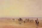 On Lancaster Sands, Sunset (Crossing Lancaster Sands) c.1835 (w/c & bodycolour over graphite on paper)