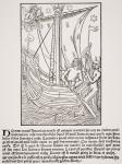 Merchant Vessel in a Storm, facsimile of a woodcut in 'Grand Kalendrier et Compost des Bergers' by Nicolas de Rouge, printed c.1490, from 'Le Moyen Age et La Renaissance' by Paul Lacroix (1806-84) published 1847 (litho) (see also 260629)