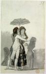 Couple with a Parasol (w/c on paper)