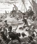 The landing of the Romans on the coast of Kent, England in AD43. From Cassell's History of England, published c.1901
