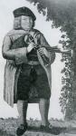 'Old Geordie Sime, a Famous Piper in his Time', 1789 (engraving)