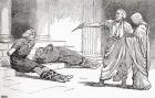 A scene from William Shakespeare's play 'Titus Andronicus', Act V, Scene 2, Titus: "Come, come, Lavinia, look, thy foes are bound", from 'The Works of William Shakespeare', published 1896 (engraving)