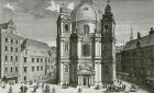 View of the Peterskirche, Vienna engraved by Johann Bernard Hattinger (engraving)