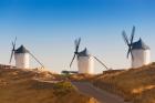Windmills, Consuegra, Toledo Province, La Mancha, Spain.