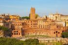 Trajan's Forum and market dating from the second century AD, at dusk, Rome, Italy (photo)