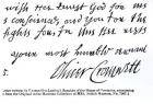 Signature of Oliver Cromwell (1599-1658), from a handwritten letter to Lenthall, Speaker of the House of Commons (pen and ink on paper) (b/w photo)