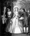 Marie-Antoinette (1755-93) of Habsbourg-Lorraine, Queen of France and Navarre, as a Shepherdess at Trianon (b/w print)