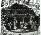 Carmen in the Lilas Pastia tavern, scene from the opera by Georges Bizet (1838-75) (engraving) (b/w photo)