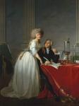 Portrait of French chemist Antoine Laurent Lavoisier with wife, 1788 (oil on canvas)