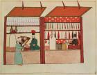 Ms 1671 A Shop Selling Different Merchandise, c.1580 (gouache on paper)