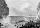 Franklin's expedition landing in a storm,1821 (engraving)