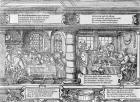 Banking Scene (woodcut) (b/w photo)