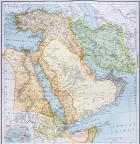 Map of Turkey, Middle East Horn of Africa and Persian Gulf in the 1890s, from 'The Citizen's Atlas of the World', published in London, c.1899 (colour litho)