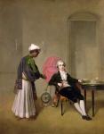 Portrait of a Gentleman, possibly William Hickey, and an Indian Servant, c.1785 (oil on canvas)