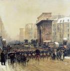 The Passing Regiment, 1875 (oil on canvas)