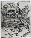 Noah's Ark, illustration from 'Golden Legend' compiled by Jacobus de Voragine and published by William Caxton, 1483 (woodcut) (b/w photo)