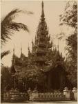 Temple in Mandalay, Burma, late 19th century (albumen print) (b/w photo)
