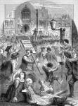 Riotous Assembly outside the Parliament House on the introduction of the Excise Scheme, illustration from 'The People's History of England' by Cassell, Petter & Galpin, published c.1890 (engraving)