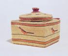 Salish basket depicting birds, from the Northwest Coast (woven fibre)