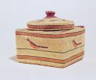 Salish basket depicting birds, from the Northwest Coast (woven fibre)