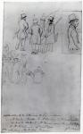 Builders and Surveyors at the rebuilding of the British Museum, 1844 (pencil on paper)