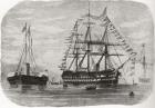 HMS Hero in 1860. A 91 gun ship-of-the-line. From Edward VII His Life and Times, published 1910.
