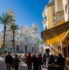 Cadiz, Cadiz Province, Andalusia, southern Spain. The cathedral on Plaza de la Catedral, built between 1722 and 1838. Catedral de Santa Cruz de Cádiz. (photo)