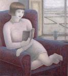 Girl Reading in Armchair, 2009 (oil on canvas)
