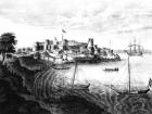 South East view of Geriah Fort, the Landing Place and Entrance from' A Voyage to India' by Edward Ives, version published in 1773 (engraving)