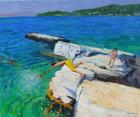 The Diver,Plates Rock,Skiathos,Greece,2015,(oil on canvas)