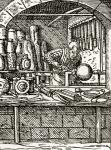 A lathe turner at work in the 16th century, from 'The English Illustrated Magazine', 1891-92 (litho)
