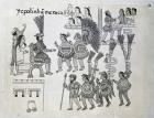 The last Aztec Emperor Cuauhtemoc surrenders, plate from 'Antiguedades Mexicanas' by Alfredo Chavero, 1892 (engraving)
