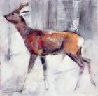 Buck in the snow, 2000 (mixed media on paper)