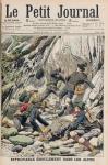 A Horrifying Rock Fall in Tyrol, illustration from 'Le Petit Journal', 5th August 1906 (coloured engraving)
