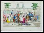 Louis XVI (1754-93) and his family taken to the Temple, 13th August 1792 (coloured engraving)