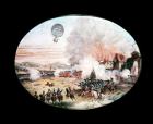 The French observation balloon 'L'Entreprenant' hovering above the Battle of Fleurus, 1794 (gouache on card)