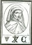 Portrait of William Caxton (c.1422-91) and his Printer's Mark (woodcut)