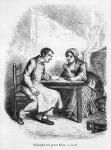 Christophe and the Fat Sylvie, illustration from 'Le Pere Goriot' by Honore de Balzac (1799-1850) (engraving) (b/w photo)