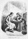 Christophe and the Fat Sylvie, illustration from 'Le Pere Goriot' by Honore de Balzac (1799-1850) (engraving) (b/w photo)