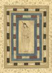 A Standing Lady, Isfahan, c.1620-25 (ink, opaque w/c, and gold on paper)