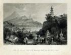 Lake See-Hoo and the Temple of the Thundering Winds, from the Vale of Tombs, engraved by J.C. Bentley, 1843 (steel engraving)