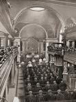 A Red Mass at Sardinia Street Chapel, Lincoln's Inn, London, England in the late 19th century. A mass celebrated annually in the Catholic Church for judges, attorneys, law school professors, students, and government officials. From Living London, publishe