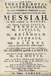 Playbill advertising a performance of Handel's Oratorio, 'Messiah' in 1777 (printed paper)