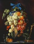 Bouquet of Fruit with Eucharistic Symbols on a Ledge Below