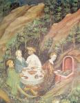 The Month of May, detail of a picnic barbecue, c.1400 (fresco) (detail of 75565)